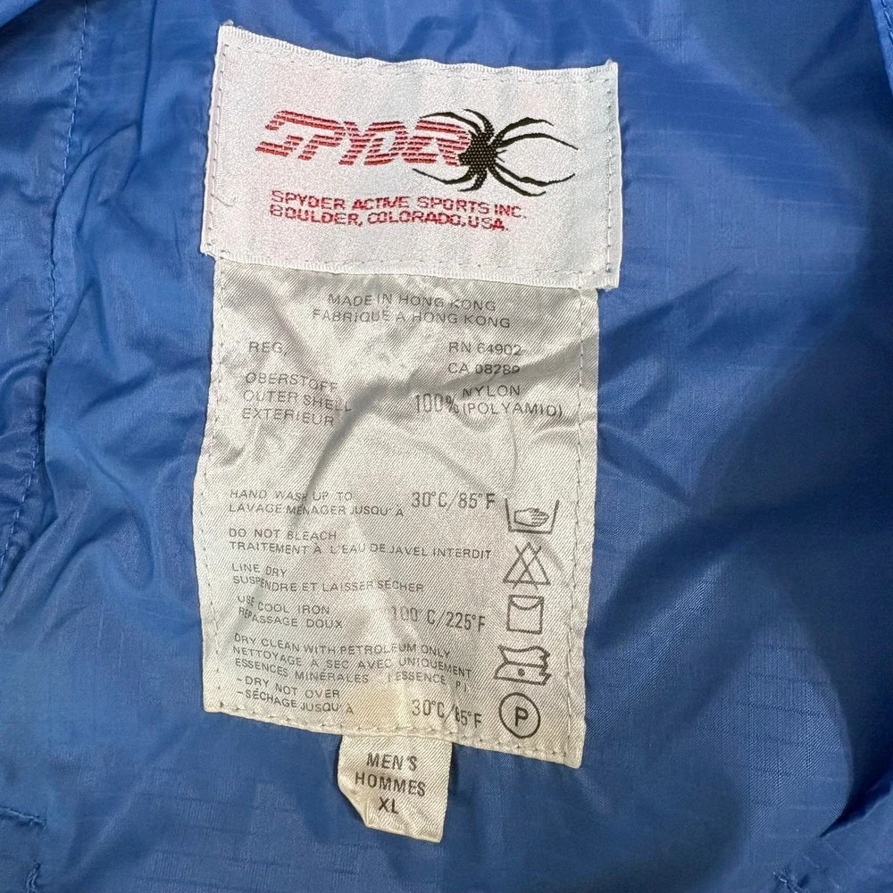 Vintage Spyder Windbreaker Jacket Mens Size XL Blue Red Colorblock Full Zip